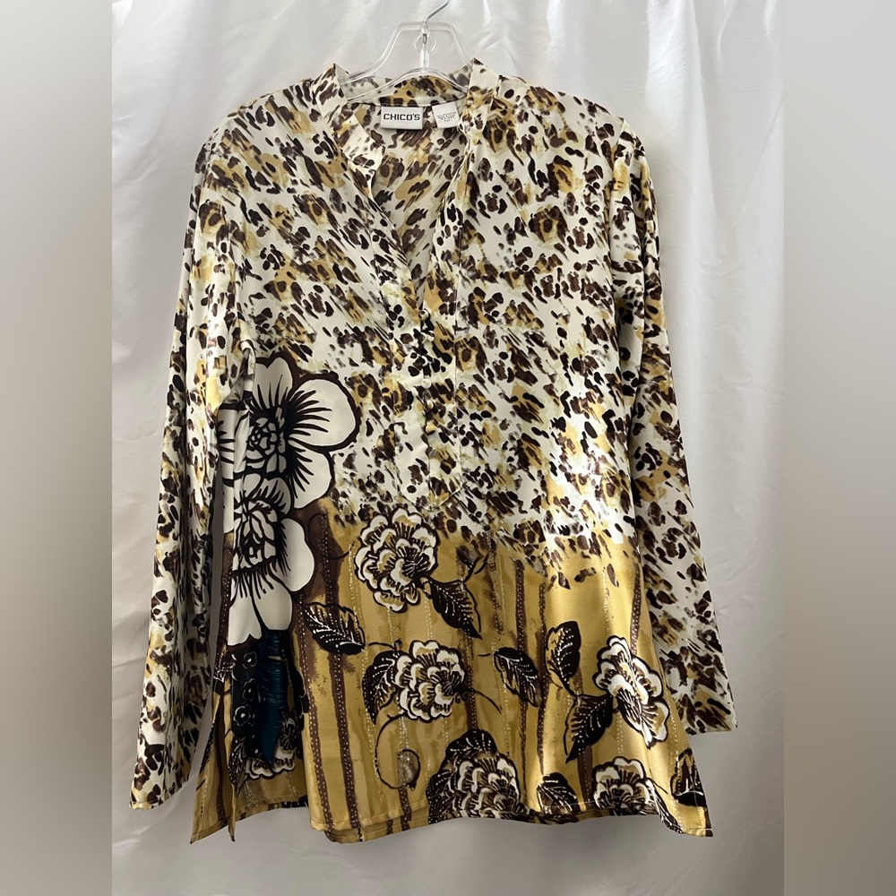 Chicos silk like long sleeve